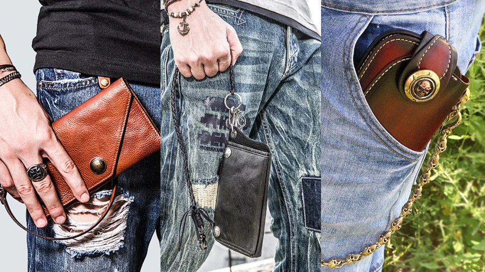 Mens long wallet clearance with chain