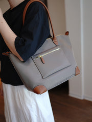 Gray Womens Nylon Handbag Womens Nylon Shoulder Handbag Nylon Onthego Purse for Ladies