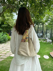 Womens Cotton&Linen Tote Handbag Women Handmade China Unique Tote Bag for Women