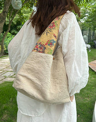 Womens Cotton&Linen Tote Handbags Women Handmade China Unique Tote Bags for Women