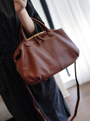 Classic Coffee Leather Large Work Shoulder Bag Women Large Work Handbag for Women