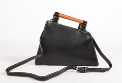Genuine Leather Handmade Wooden Handbag Bag Shoulder Bag Purse For Women