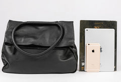 Handmade Genuine Leather Backpack Bag Shoulder Bag Black Women Leather Purse