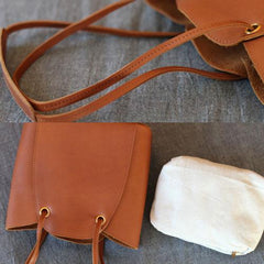 Tan Leather Bucket Bag Small Bucket Bag Purse - Annie Jewel