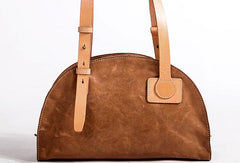 Genuine Leather Bag Semicircle Style Handmade Handbag Shoulder Bag Purse For Women