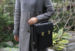 Handmade Leather cute black backpack bag shoulder bag handbag women leather purse