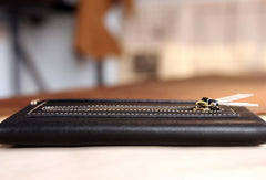 Handmade leather detachable clutch purse long wallet purse clutch women