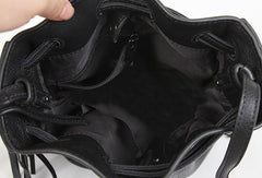 Handmade small phone bucket purse leather crossbody bag shoulder bag women
