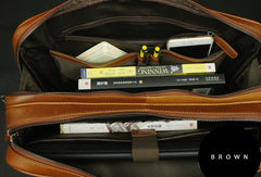 Large leather men Briefcase large vintage shoulder laptop Briefcase Travel Briefcase