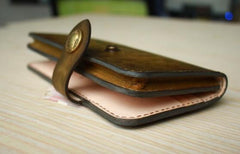 Handmade Tooled Mens Leather Long Biker Wallet Cool Long Chain Wallet for Men