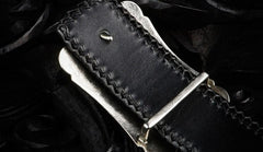 Handmade Leather Black Mens Belts Cool Leather Men Belt for Men