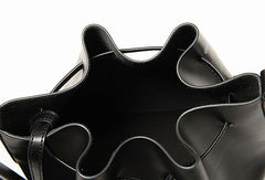 Brown Genuine Leather bucket bag shoulder bag for women leather Barrel crossbody bag