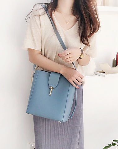 Cute LEATHER Fashion Bucket Bag WOMENs SHOULDER BAG Purses FOR WOMEN