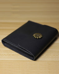 Cute Women Red Leather Slim Card Wallet Sunflower Coin Wallets Mini Change Wallets For Women