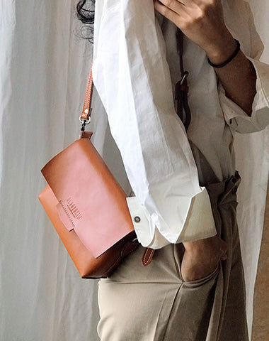 Cute LEATHER Small Side Bag Brown WOMEN SHOULDER BAG Small Handmade Crossbody Purse FOR WOMEN