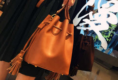 Genuine Leather Bucket Bag Purse Bag Shoulder Bag for Women Leather Crossbody Bag