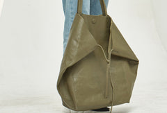 Handmade Genuine Leather Handbag Large Tote Bag Shopper Bag Shoulder Bag Purse For Women
