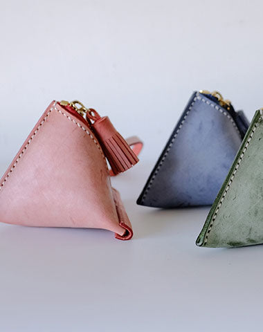 Cute Triangular LEATHER Womens Small Coin Wallet Leather Change Small Wallet FOR Women