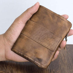 Handmade Mens Chain Biker Wallet Cool billfold Leather Wallet Men Small Wallet for Men