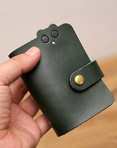 Cute Women Green Leather Card Holder Credit Card Wallet Bear Multi Card Wallet For Women