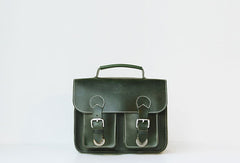 Handmade leather green purse satchel bag shoulder bag cossbody bag purse women