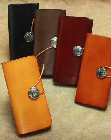 Cool Handmade Leather Men's Envelope Long Wallet Vintage Long Wallet For Men