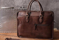 Handmade Cool leather mens Briefcases vintage laptop Briefcases Business Briefcase