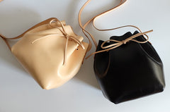Handmade Leather Small Big Womens Bucket Purse Shoulder Barrel Bag for Women