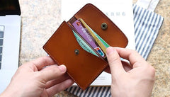 Leather Mens Card Wallet Front Pocket Wallet Small Slim Wallets Change Wallets for Men