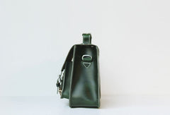 Handmade leather green purse satchel bag shoulder bag cossbody bag purse women