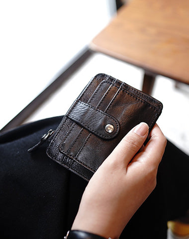 Slim Womens Brown Leather Card Holders Wallet Card Wallet Card Holders for Ladies
