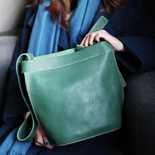 Green Womens Leather Bucket Side Bag Madewell Bucket