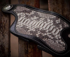 Handmade Leather Biker Wallets Mens Cool billfold Chain Wallet Trucker Wallet with Chain