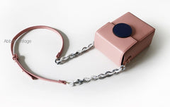 Cute Leather Pink Womens Mini Box Chain Purse Box Shoulder Bag for Women