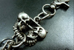silver biker trucker punk skull hook wallet Chain for chain wallet biker wallet trucker wallet