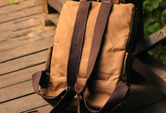 Cool Mens Waxed Canvas Backpack Large Canvas Travel Backpack Hiking Backpack for men