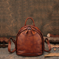 Classic Leather Small Rucksack Womens Compact Leather Backpack Ladies Backpack Purse
