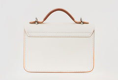 Handmade Leather Women messenger stachel bag purse shoulder bag small white phone crossbody bag
