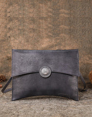 Coffee womens Leather Envelope Shoulder Bag Large Envelope Clutch Purse for Ladies