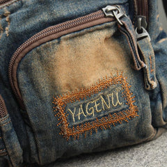 Blue Denim Mens Womens Side Bag Courier Bag Blue Jean Shoulder Bag Messenger Bag For Women