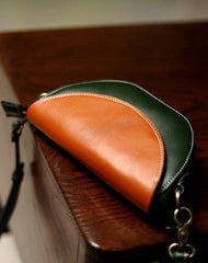 Brown&Green LEATHER Saddle Side Bag WOMEN Contrast SHOULDER BAG Small Crossbody Purse FOR WOMEN