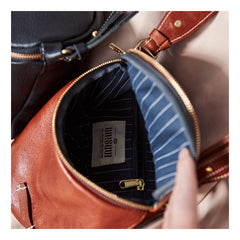 Fashion Brown Leather Womens Bucket Side Bag Black Bucket Shoulder Bag For Women
