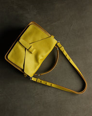 Cute Yellow Mini Leather Womens Satchel Handbag Small Satchel Shoulder Bag Small Satchel Bag for Women