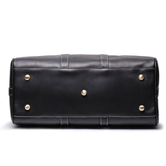 Cool Leather Mens 15-inch Brown Large Weekender Bag Black Vintage Travel Bag Duffle Bag for Men