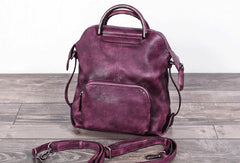 Genuine Handmade Vintage Leather Backpack Bag Shoulder Bag Women Leather Purse