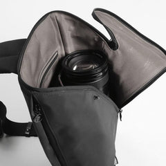 Cool OXFORD CLOTH PVC Black Men's Sling Bag Chest Bag One Shoulder Backpack For Men