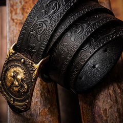 Handmade Cool Leather Mens Belt Leather Men Black Belts for Men