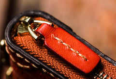 Handmade leather Mens Tibet Small biker chain wallet zipper billfold Chain Wallet for Men