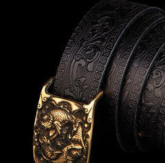Handmade Black Leather Cool Mens Belts Leather Men Belts for Men