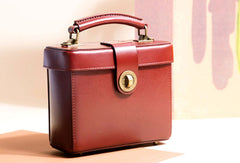 Genuine Leather Handbag Box Cabinet Crossbody Bag Shoulder Bag Purse For Women